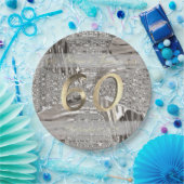 60周年ダイヤモンド結婚のエレガント金ゴールド ペーパープレート (パーティー)