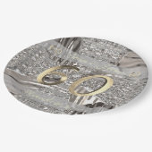 60周年ダイヤモンド結婚のエレガント金ゴールド ペーパープレート (アングル)