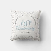 60周年ダイヤモンド結婚記念ハートの紙吹雪 クッション (正面)