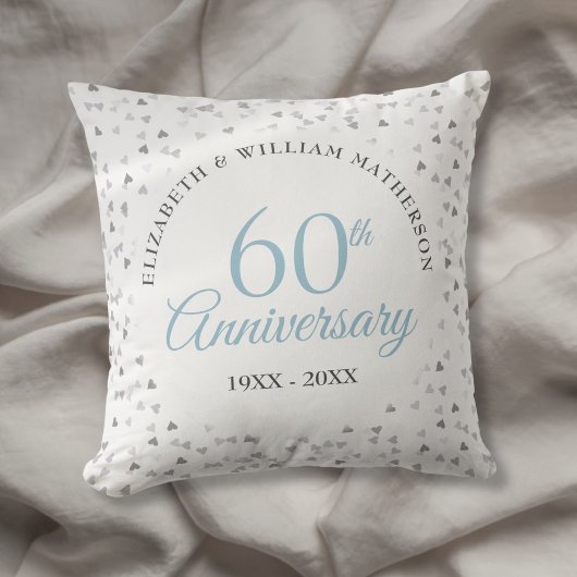 60周年ダイヤモンド結婚記念ハートの紙吹雪 クッション