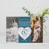 60周年ダイヤモンド結婚記念日の今と昔の写真 招待状 (スタンド正面)