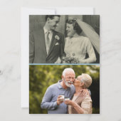 60周年ダイヤモンド結婚記念日の花2枚の写真 招待状 (裏面)