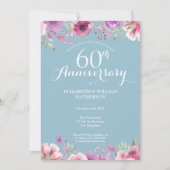 60周年ダイヤモンド結婚記念日カントリーフラワーデザイン 招待状 (正面)