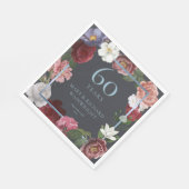 60周年ダイヤモンド結婚記念日カントリーローズ スタンダードランチョンナプキン (角)