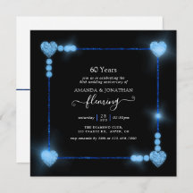 60周年ダイヤモンド結婚記念日パーティー招待状