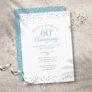 60周年ダイヤモンド結婚記念日ラブハーツ 招待状