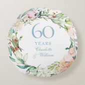 60周年ダイヤモンド結婚記念日ローズガーランド ラウンドクッション (正面)