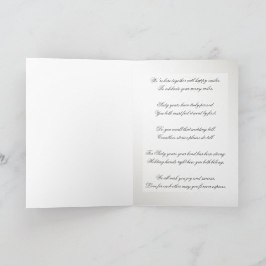 60周年ダイヤモンド結婚記念日写真カード カード (内部)