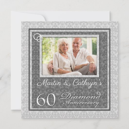 60周年ダイヤモンド記念日 フォトパーティ 招待状 (正面)