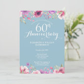 60周年ダイヤモンド・アニバーサリー結婚写真花 招待状 (スタンド正面)