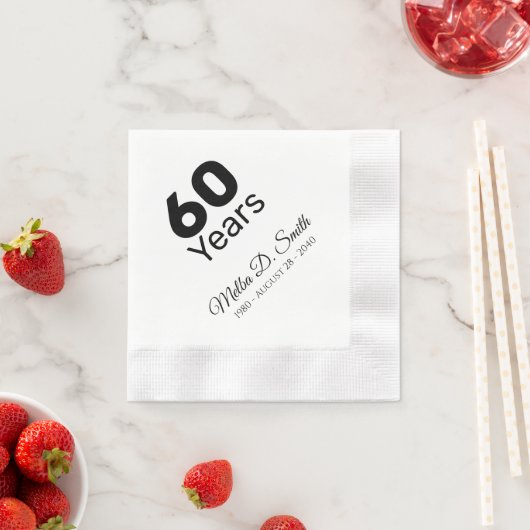60周年バースデーパーティナプキンス 縁ありカクテルナプキン (インサイチュ)