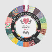 60周年パーソナライズされたパッチワークキルト オーナメント (裏面)