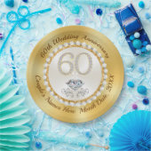 60周年パーソナライズされた紙プレート、 ペーパープレート (パーティー)