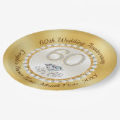 60周年パーソナライズされた紙プレート、 ペーパープレート (アングル)