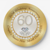 60周年パーソナライズされた紙プレート、 ペーパープレート (正面)