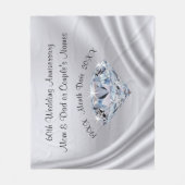 60周年パーソナライズされた記念日にダイヤモンドの毛布 フリースブランケット (正面)