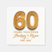 60周年パーソナライズされた スタンダードカクテルナプキン (正面)