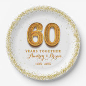 60周年パーソナライズされた ペーパープレート (正面)