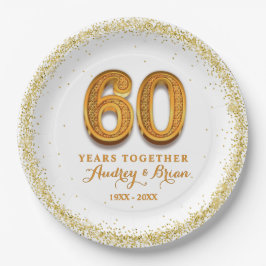 60周年パーソナライズされた ペーパープレート