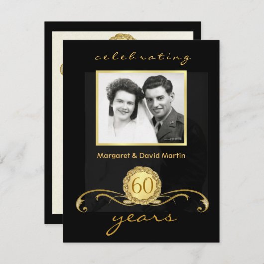 60周年パーティの招待状ヴィンテージ 招待状 (正面/裏面)
