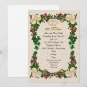 60周年パーティー招待状のバラ 招待状 (正面/裏面)