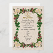 60周年パーティー招待状 ローズ 招待状 (正面/裏面)