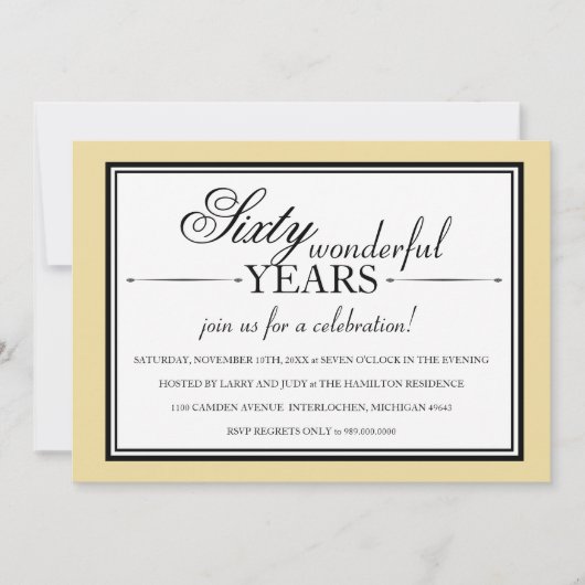 60周年パーティー招待状 招待状 (正面)