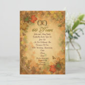 60周年パーティー招待葉っぱの秋 招待状 (スタンド正面)