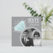 60周年パーティー ダイヤモンドリング 今昔 フォト 招待状 (スタンド正面)