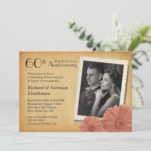 60周年ヴィンテージダイシーの写真招待状 招待状 (スタンド正面)