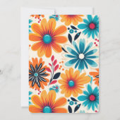 60周年ヴィンテージ・グルーヴィーな花柄レトロデザイン 招待状 (裏面)