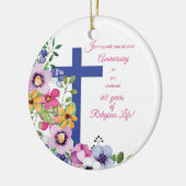 60周年修道院、宗教生活クロス セラミックオーナメント (左)