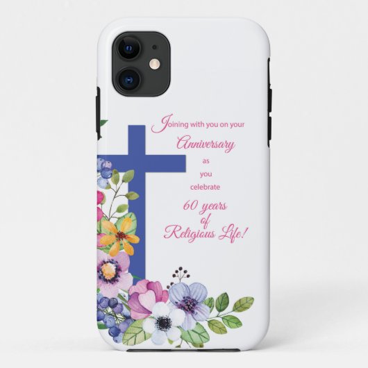60周年修道院、宗教生活クロス Case-Mate iPhoneケース (裏面)