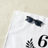 60周年白結婚黒リース ビーチタオル (インサイチュ)