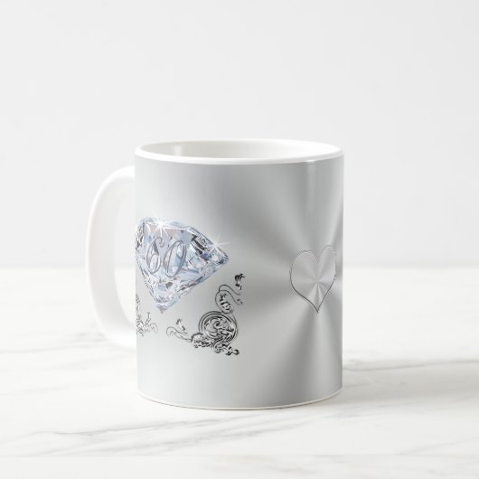 60周年祖父母結婚への贈り物 コーヒーマグカップ (正面左)