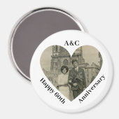 60周年結婚カップル記念ハート写真 マグネット (正面/裏面)