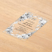 60周年結婚ダイヤモンド花模様澄ん アクリル招待状 (レイダウン)