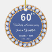 60周年結婚ダイヤ名前をカスタムする セラミックオーナメント (裏面)