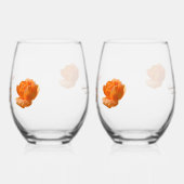 60周年結婚桃のカスタマイズバラ贈り物 ステムなしワイングラス (左)