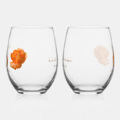 60周年結婚桃のカスタマイズバラ贈り物 ステムなしワイングラス (左)
