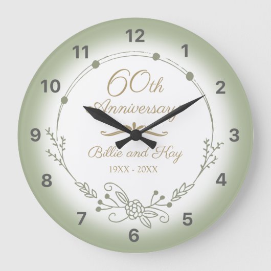 60周年結婚記念エレガント ラージ壁時計 (正面)