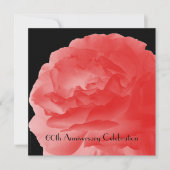 60周年結婚記念パーティー コーラルピンクのバラ 招待状 (正面)