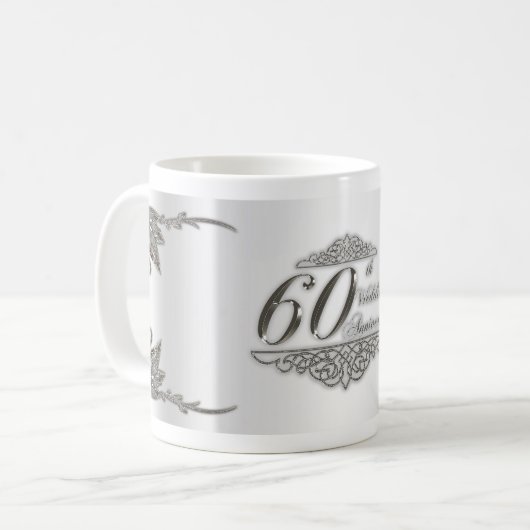 60周年結婚記念マグカップ コーヒーマグカップ (正面左)