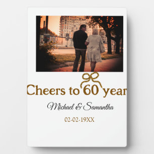 60周年結婚記念日のお祝い ゴールデンボウ フォトプラーク