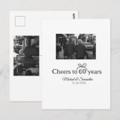 60周年結婚記念日のお祝い ゴールデンボウ ポストカード (正面/裏面)