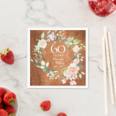 60周年結婚記念日のための素朴な木製バラ スタンダードカクテルナプキン (インサイチュ)