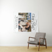 60周年結婚記念日のウェルカム3枚の写真の名前 タペストリー (インサイチュ(横))