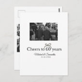 60周年結婚記念日のゴールドの弓の祝賀 ポストカード (正面/裏面)