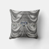 60周年結婚記念日のダイヤモンドハート クッション (裏面)