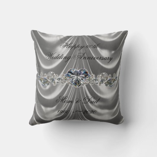 60周年結婚記念日のダイヤモンドハート クッション (裏面)